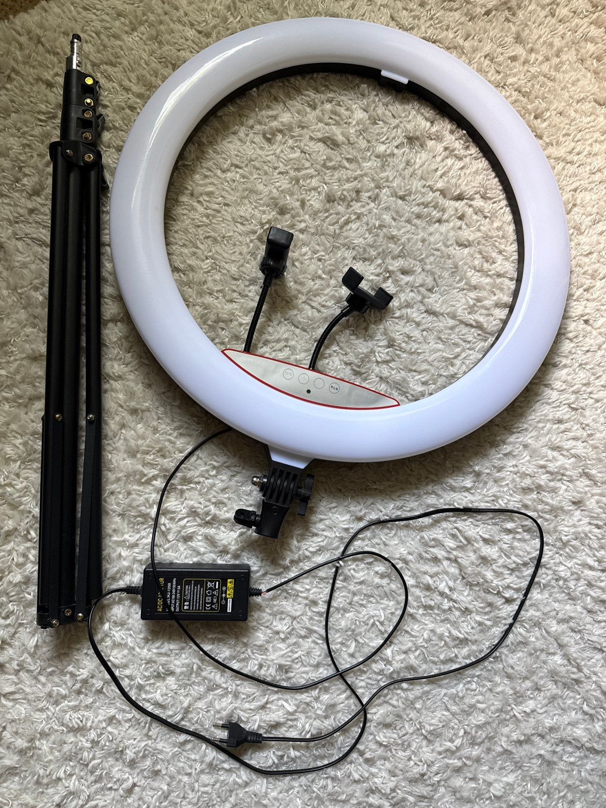 GroteRGBRinglamp 22 inch 55 cm met statief en telefoonhouder, Overige merken, Belichting, Ophalen, Gebruikt