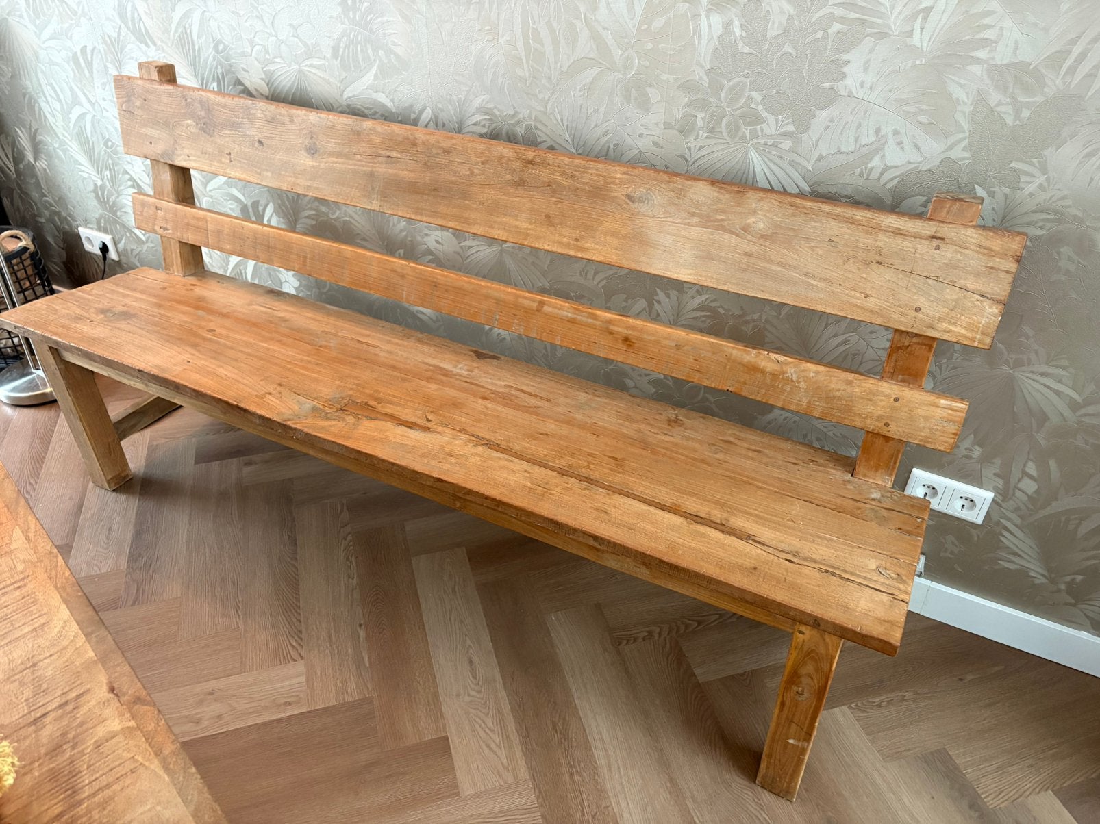 Mango houten tafel X €200, Massief houten eetbank €175, Huis en Inrichting, Tafels | Eettafels, Ophalen, Gebruikt, 200 cm of meer