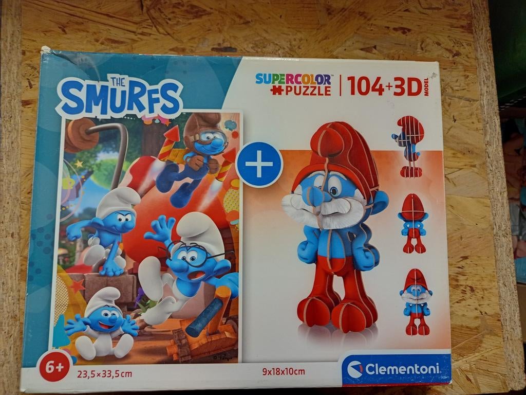 Smurfen puzzel inc 3d puzzel compleet, Ophalen, Meer dan 50 stukjes, Zo goed als nieuw, 6 jaar of ouder