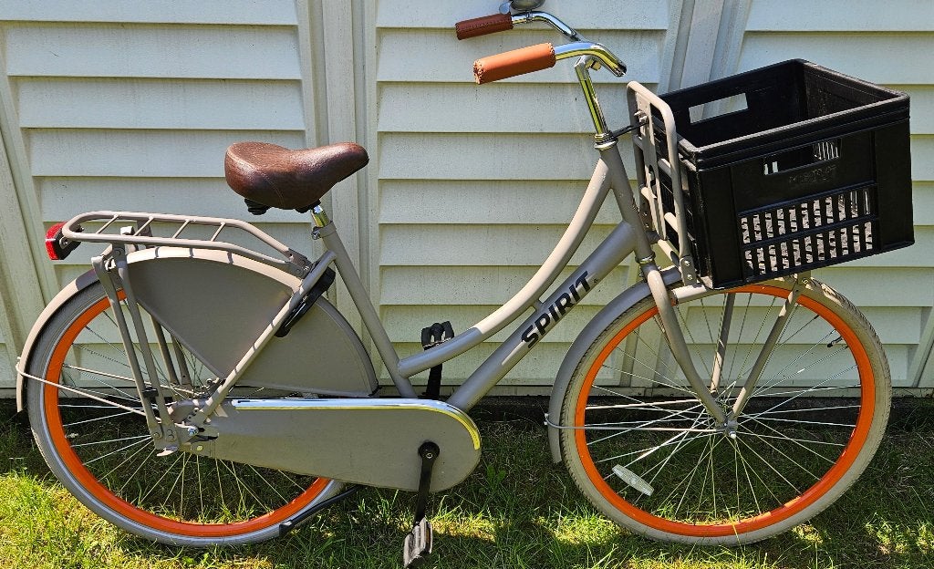 Zeer mooie Omafiets met voordrager en krat, Ophalen, Terugtraprem, 53 tot 56 cm, Spirit Cargo