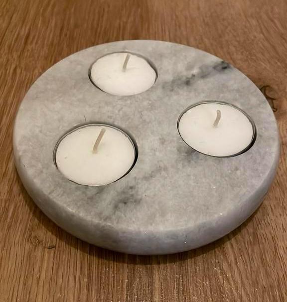 Prachtige retro waxinelichthouder marmer kandelaar, Huis en Inrichting, Woonaccessoires | Kandelaars en Kaarsen, Ophalen of Verzenden