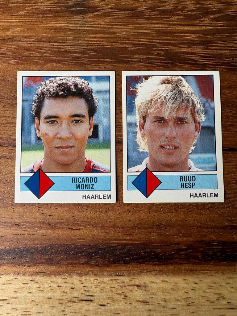 Panini Voetbal 87 Plaatjes Ricardo Moniz & Ruud Hesp, Ophalen of Verzenden, Zo goed als nieuw, Stickers en Plaatjes