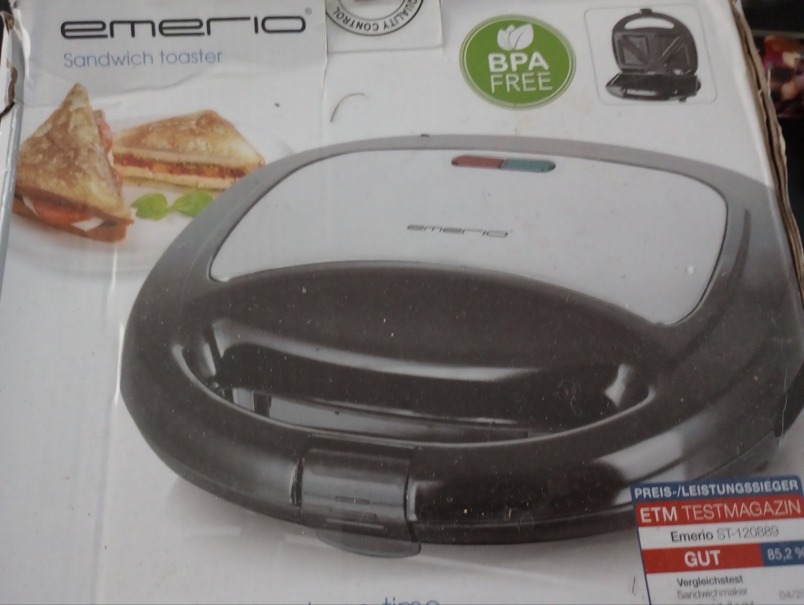 Emerio ST-120889 Sandwichmaker - BPA-vrij en getest, Ophalen of Verzenden, Nieuw
