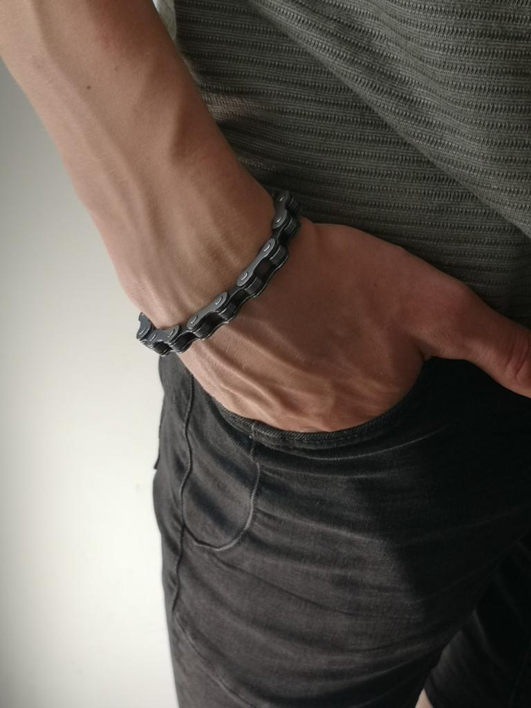 Nieuwe schakelarmbanden voor heren (8mm) - Partij, Ophalen of Verzenden, Nieuw, Zwart, Staal