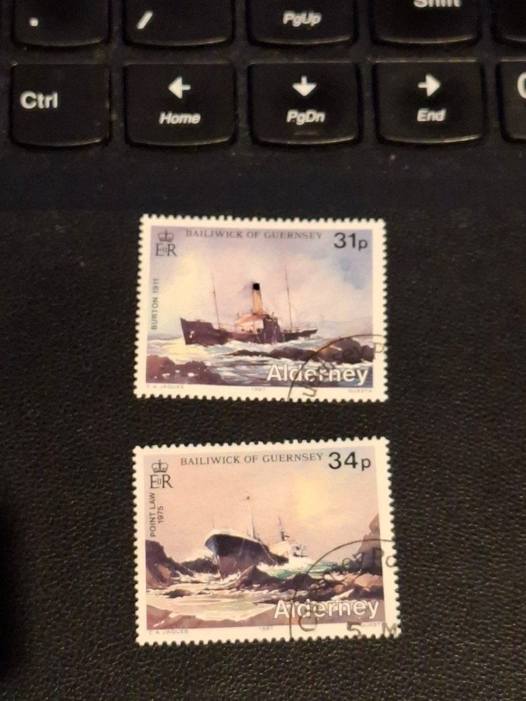 Alderney gestempeld 35 36, Ophalen of Verzenden, Gestempeld