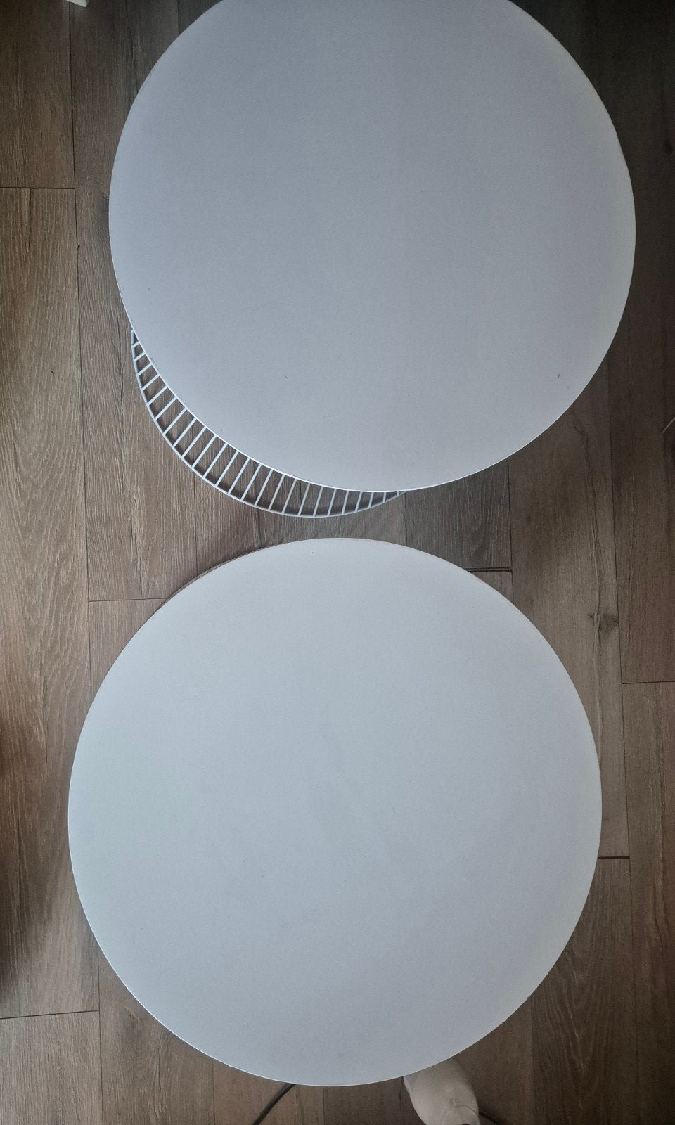 Set van 2 Witte Bijzettafels - Draadstaal Design, Ophalen, Minder dan 45 cm, Minder dan 55 cm, Gebruikt