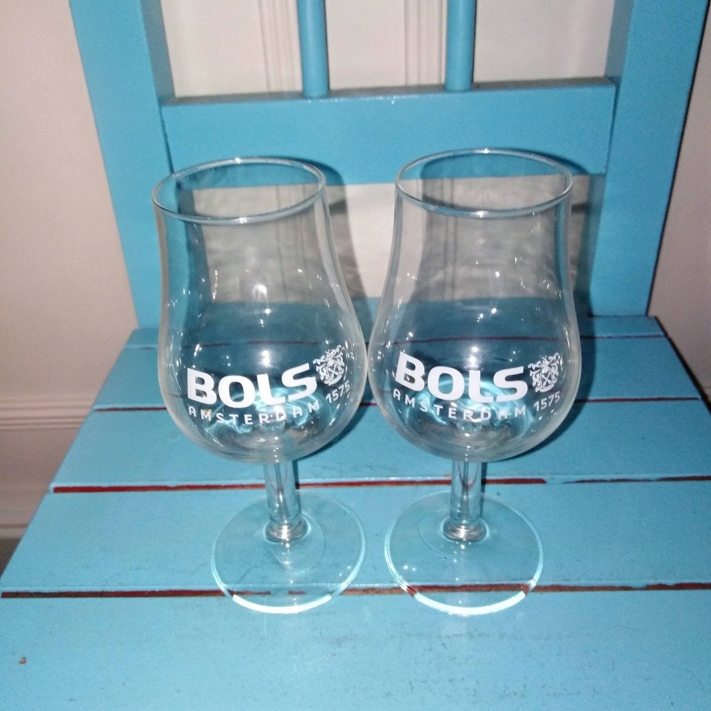 Bols corenwijn glaasjes hoog model 2 stuks, Ophalen, Gebruikt, Borrel- of Shotglas