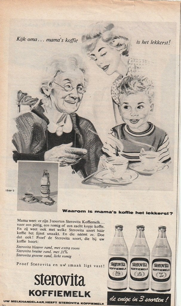 retro reclame 1960 Sterovita zuivel romige koffiemelk, Verzenden, Overige typen