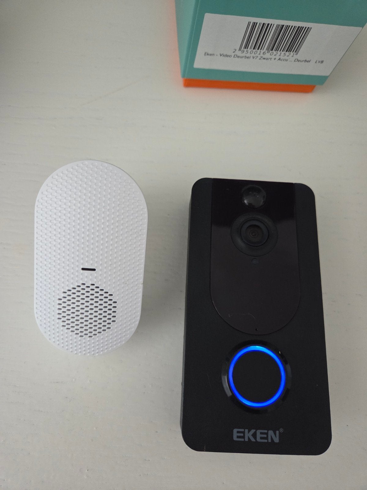 EKEN V7 Video Deurbel - Draadloos 1080p camera met chime, Ophalen of Verzenden, Bewegingsdetectiesensor, Zo goed als nieuw, Draadloos