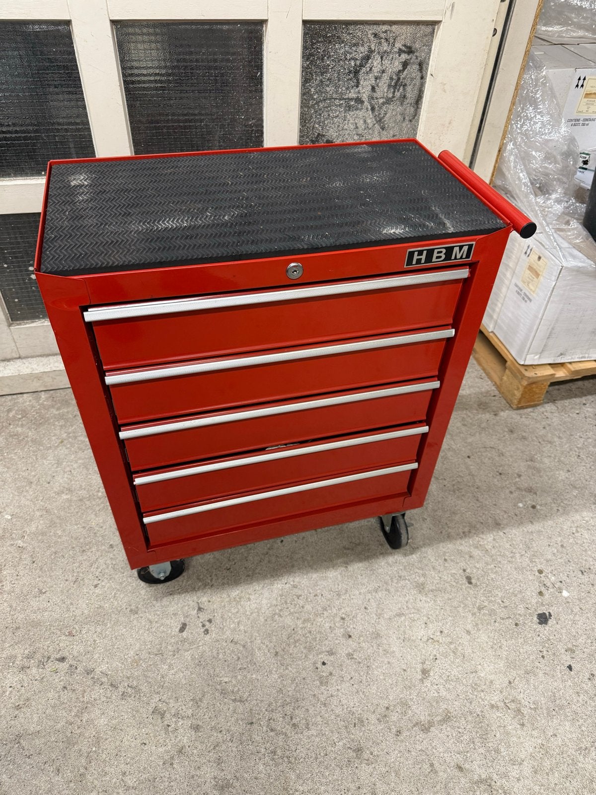 HBM Gereedschapswagen met 5 laden, rood, Ophalen, Gebruikt, Gereedschapsopslag, Overige merken
