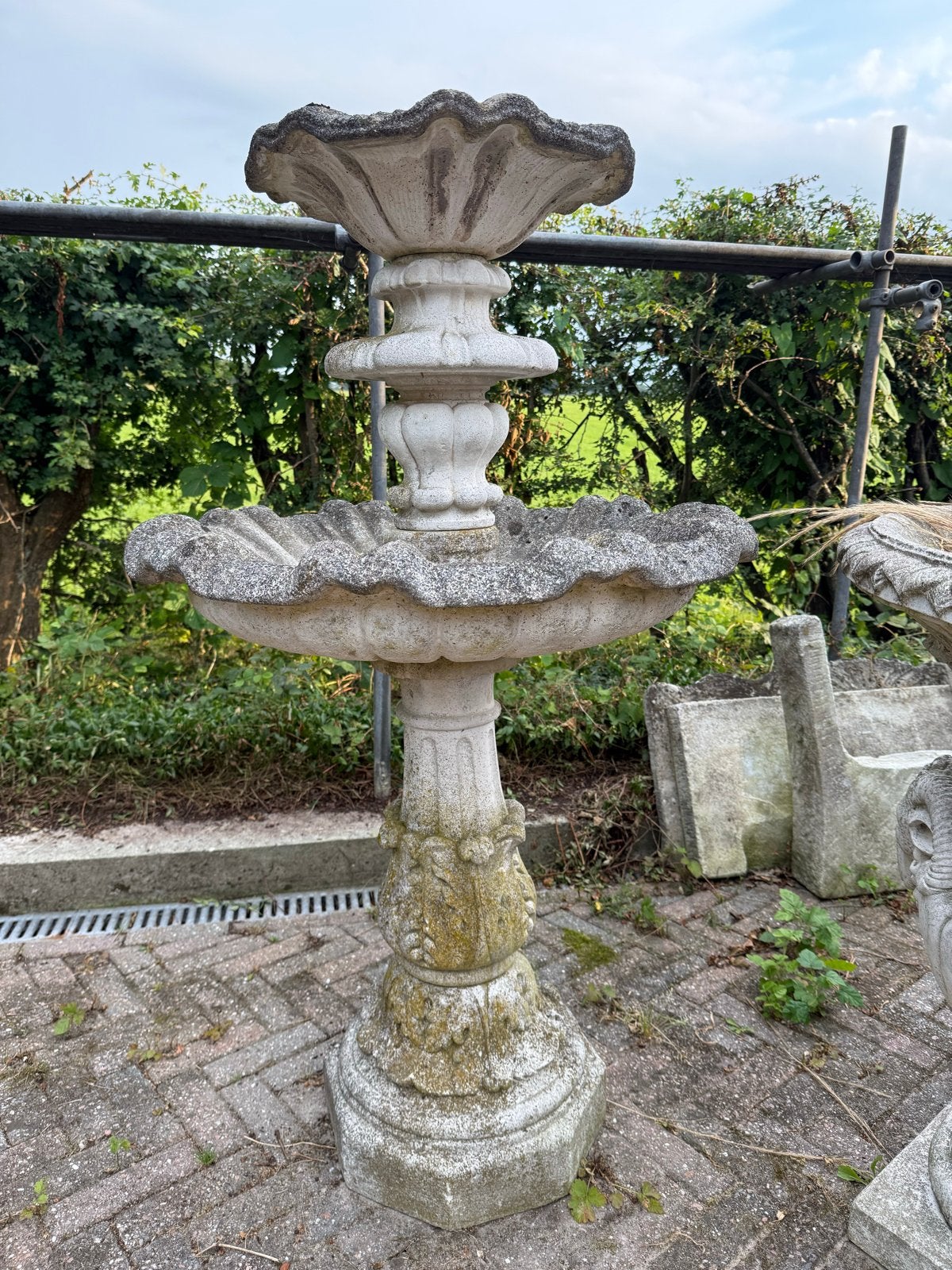 Decoratieve betonnen fontein voor tuin of terras, Ophalen, Gebruikt, Beton, Fontein
