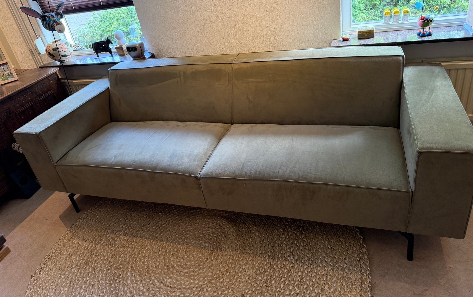 Mooi groen bankje, Huis en Inrichting, Ophalen, Strak modern, Tweepersoons, 75 tot 100 cm