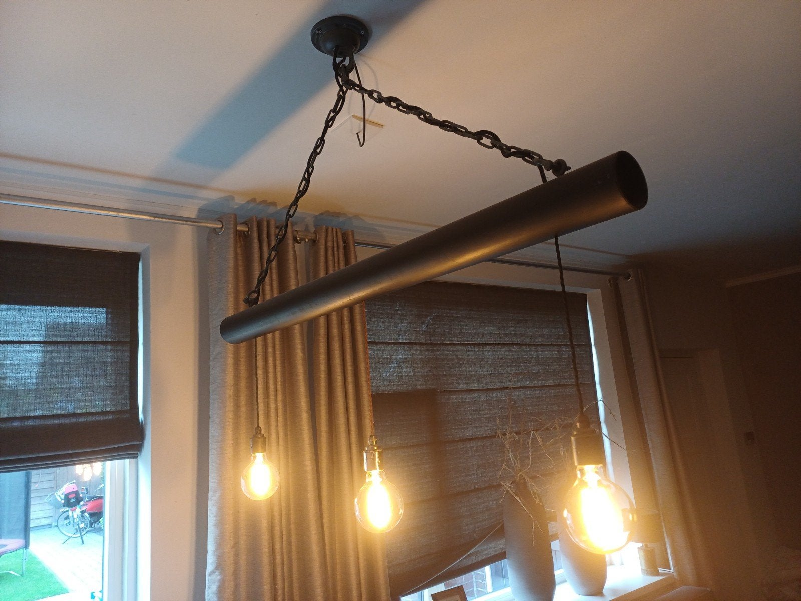 hanglamp hand gemaaakt, Ophalen, Zo goed als nieuw, Metaal, E27 (groot)