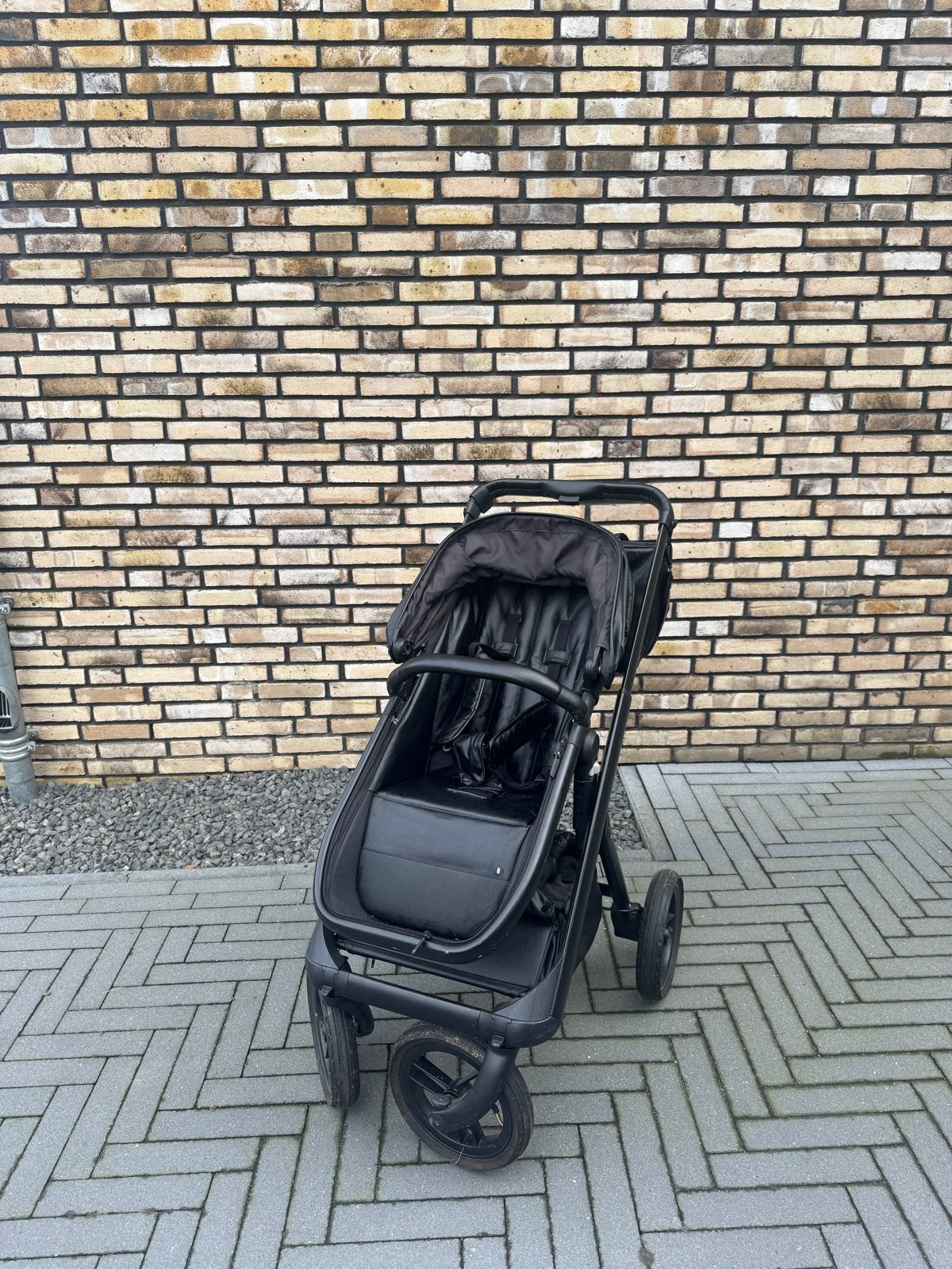 Dubatti One Special Edition Kinderwagen Zwart Leer, Gebruikt, Met reiswieg, Ophalen, Kinderwagen