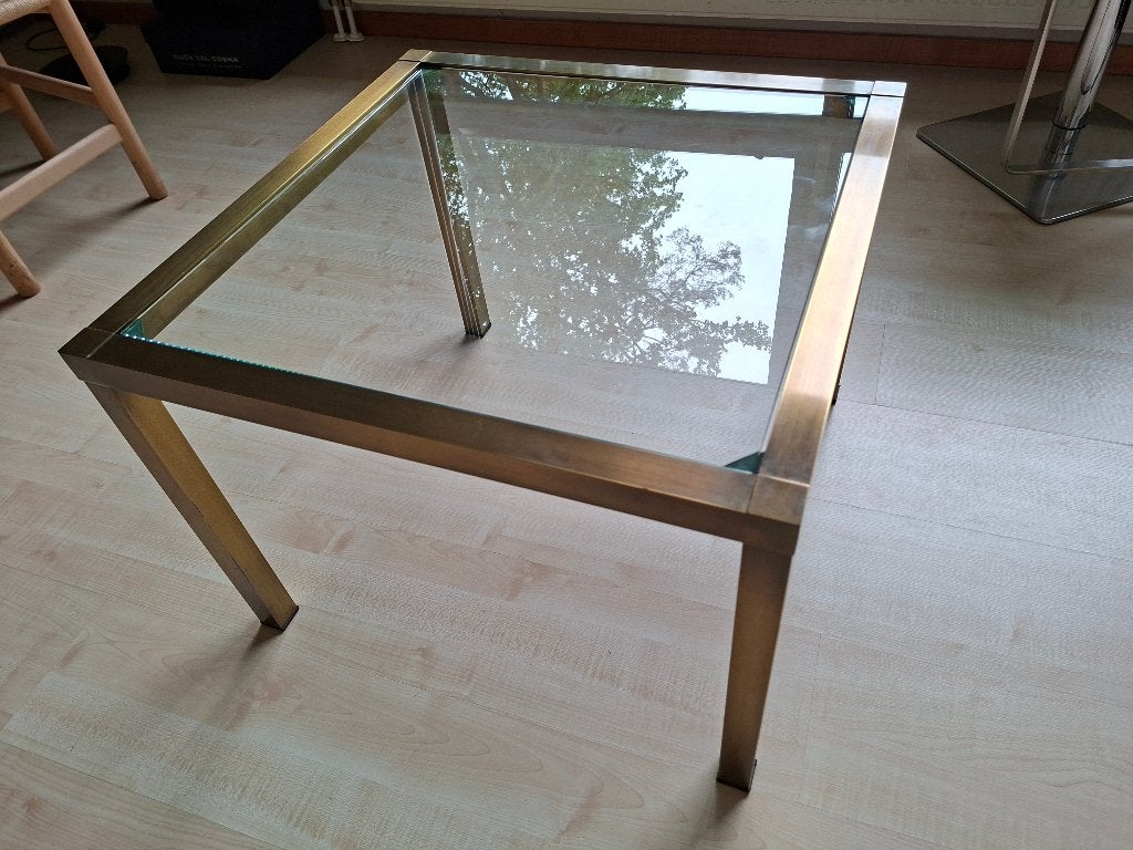 Bijzettafel Glazen Plaat 60 x 60 cm, Vierkant, 55 tot 75 cm, Ophalen, 45 tot 60 cm