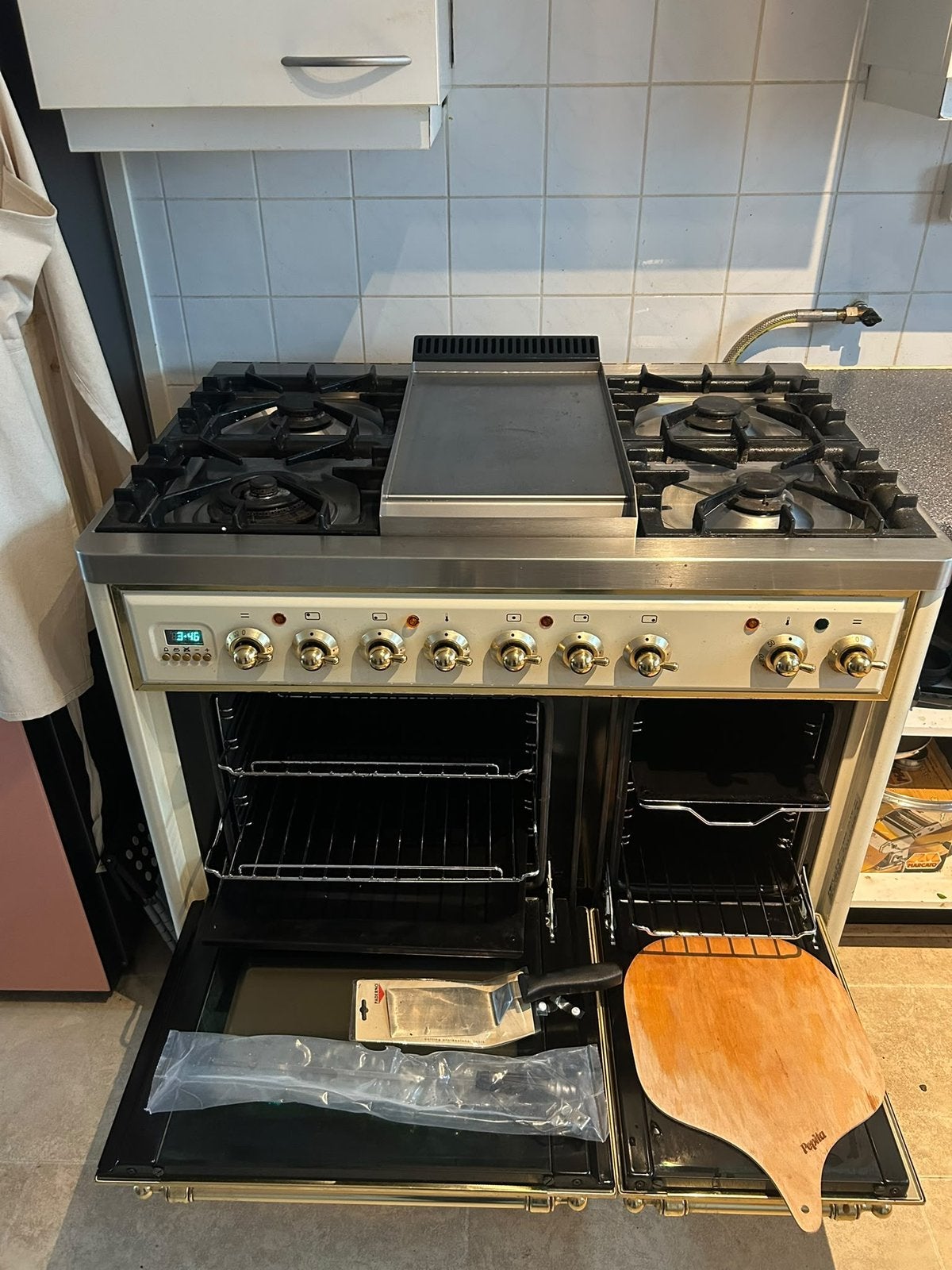 Boretti Majestic Fornuis met Plancha en Pizzasteen, Ophalen, 60 cm of meer, Grill, Zo goed als nieuw