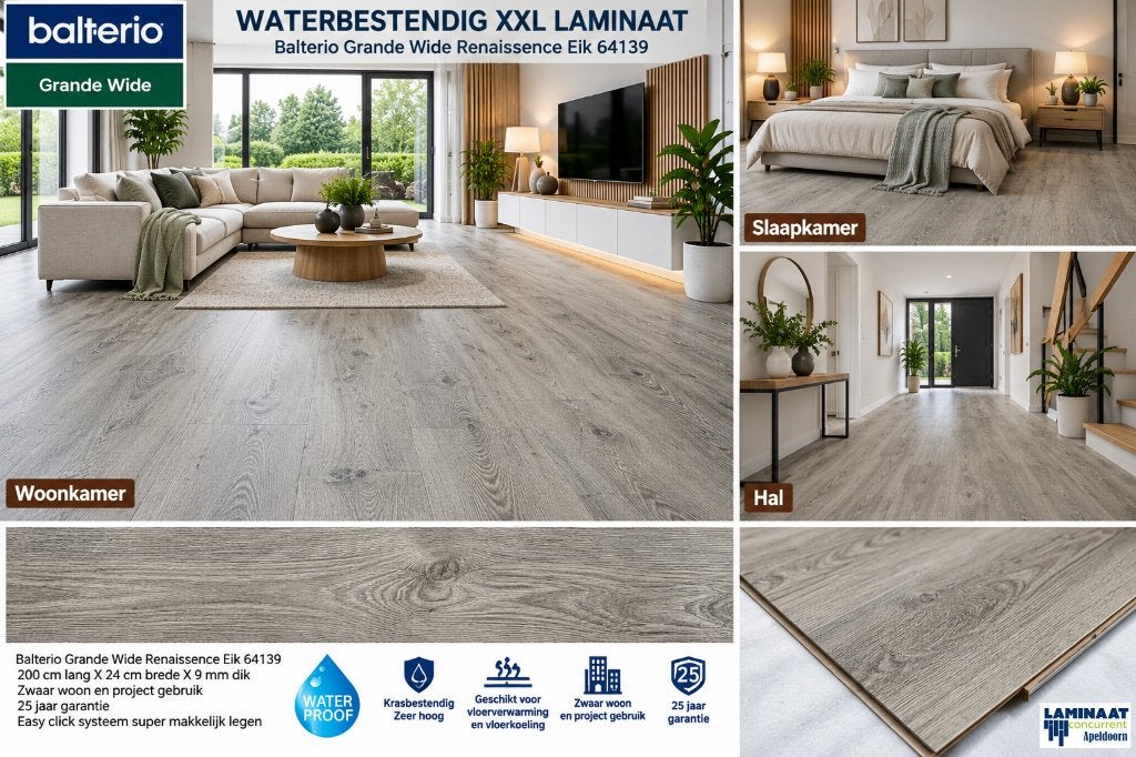 Waterbestendig Laminaat Renaissance Eik 64139 Top kwaliteit, XXL Laminaat vloer, 75 m² of meer, Nieuw, Ophalen of Verzenden