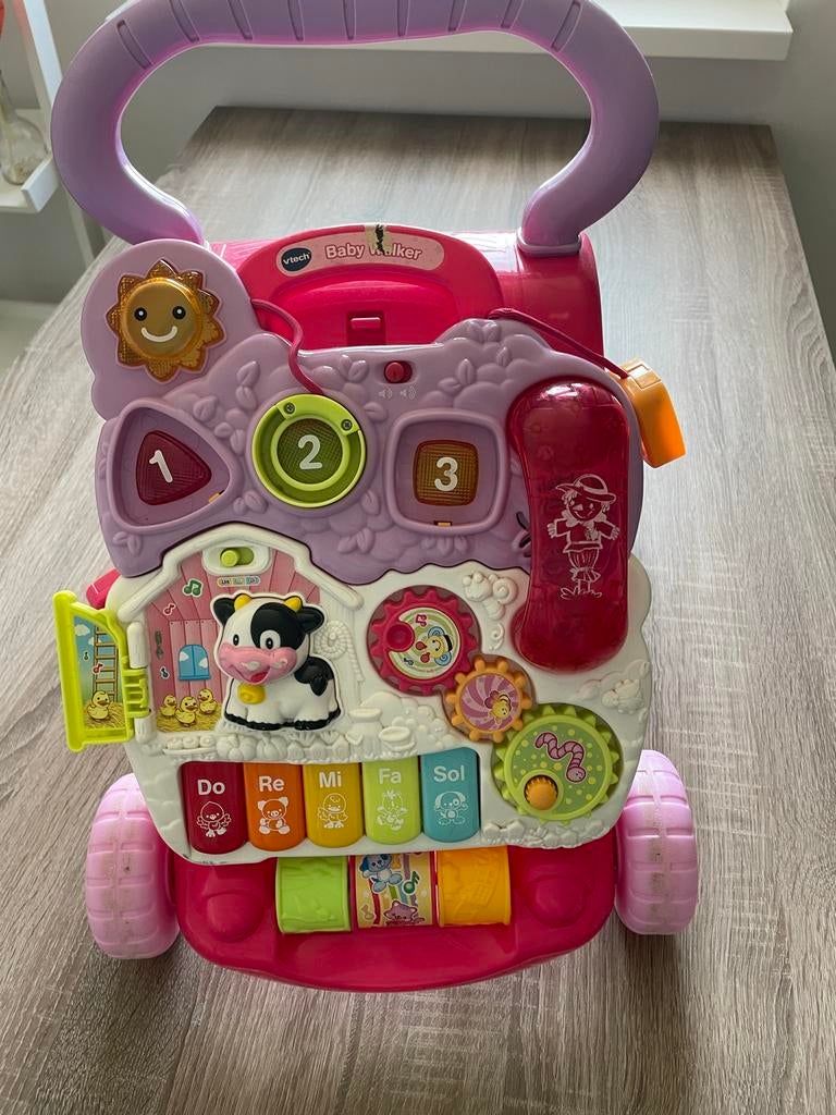 Vtech roze loopkar, Kinderen en Baby's, Speelgoed | Vtech, Ophalen, Gebruikt, 6 maanden tot 2 jaar