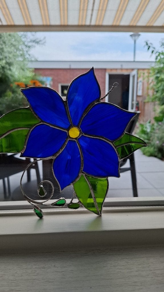 Te koop, 20 cm, Ophalen of Verzenden, Glas, Handgemaakt