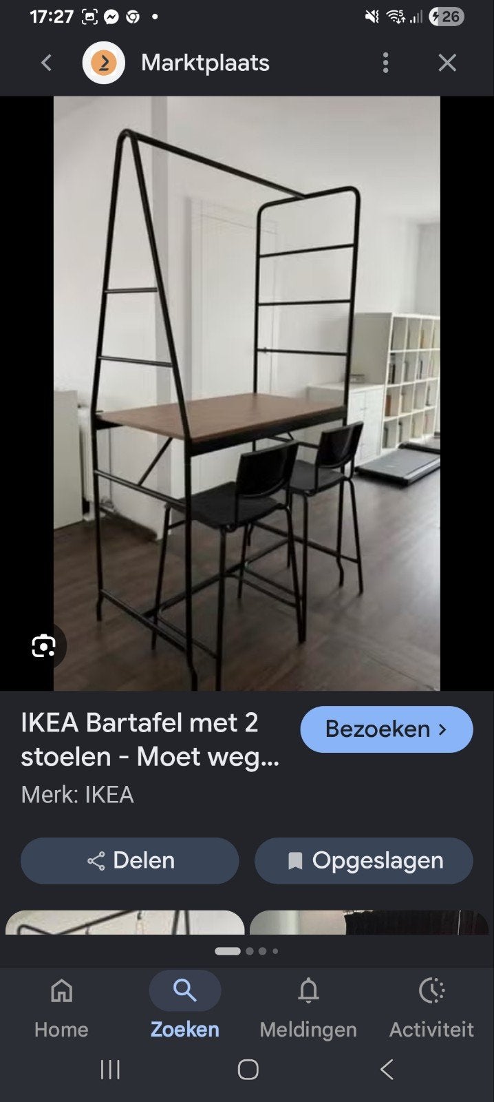 IKEA Bartafel met 2 barkrukken - Bieden naar waarde!, Ophalen, Gebruikt, 90 cm of meer, Hout