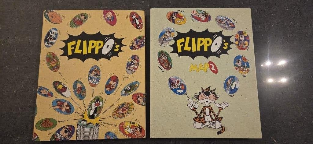 Complete Flippo Verzameling Map 1 & Map 2 met poster, Verzamelen, Flippo's, Verzameling, Cheetos 24 Game, Looney Tunes, Met verzamelmap(pen)