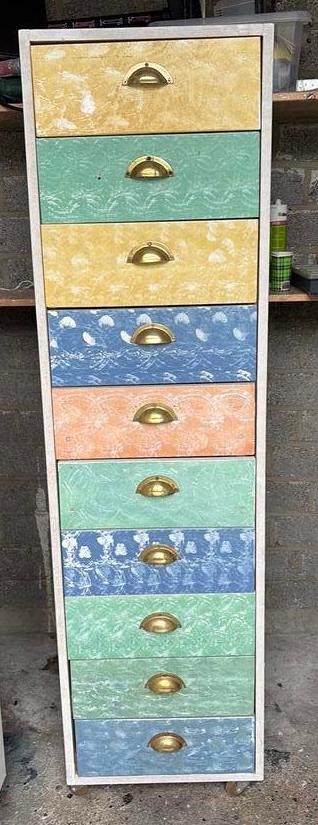 Handmade chest of drawers - ladekast met 10 lades., Ophalen, Minder dan 50 cm, 5 laden of meer, Zo goed als nieuw
