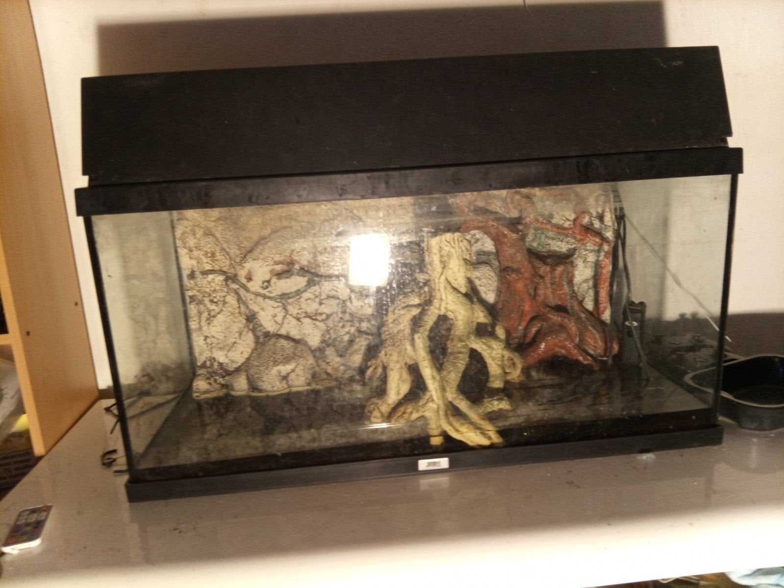 80x40x40cm jewel rimless aquarium met 3d wand en decoratie, Ophalen, Gebruikt