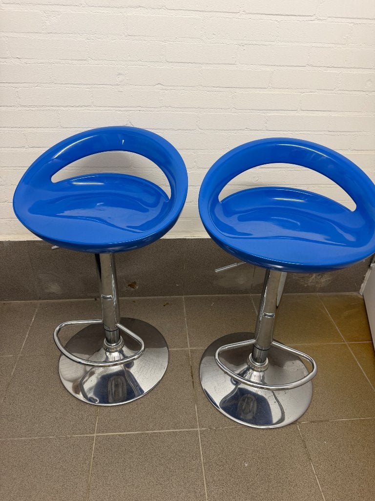 2 Barkrukken, Huis en Inrichting, Ophalen, Gebruikt, In hoogte verstelbaar, 60 tot 90 cm