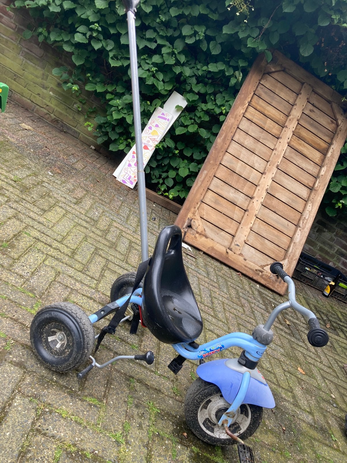 Puky driewieler met duwstang, Ophalen, Gebruikt, Minder dan 16 inch