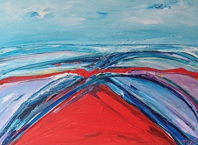 KLEURRIJK ABSTRACT GROOT FORMAAT, Ophalen of Verzenden