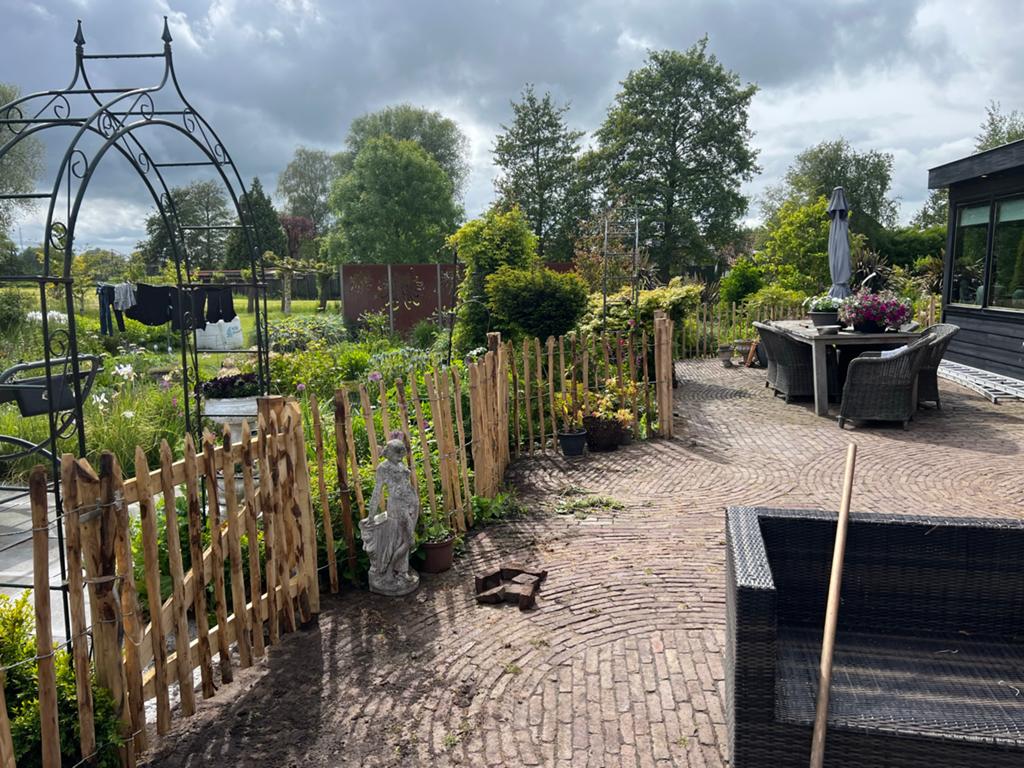 Robuust Kastanjehouten Hekwerk met Poort, Met poort, Nieuw, Ophalen of Verzenden, Tuinhek