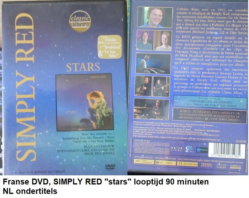 SIMPLY RED, muziek dvd, 80 minuten, Alle leeftijden, Ophalen of Verzenden, Zo goed als nieuw