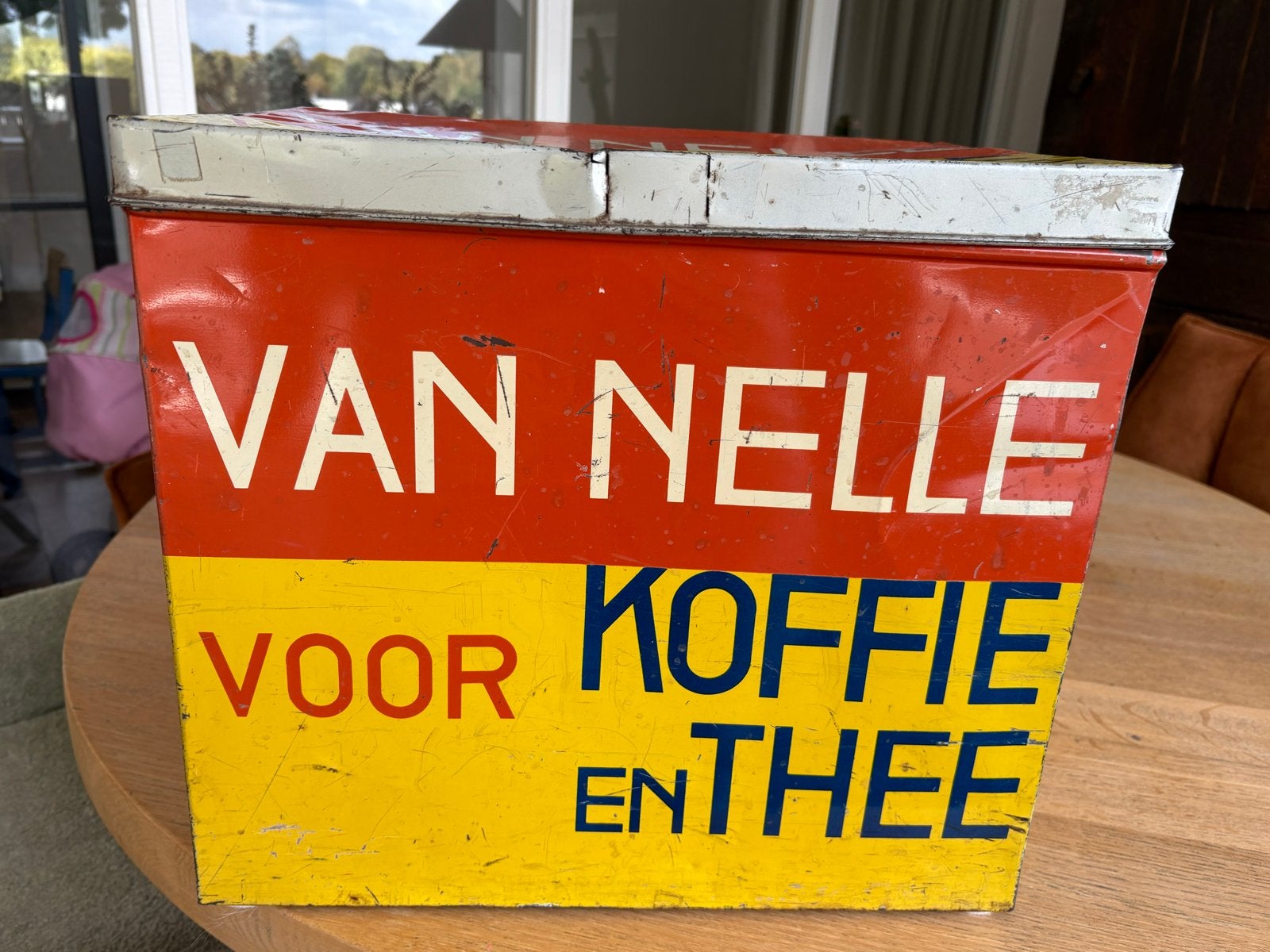 Vintage blikken: Van Nelle, Bolletje, Spar en Molenaars bord, Ophalen