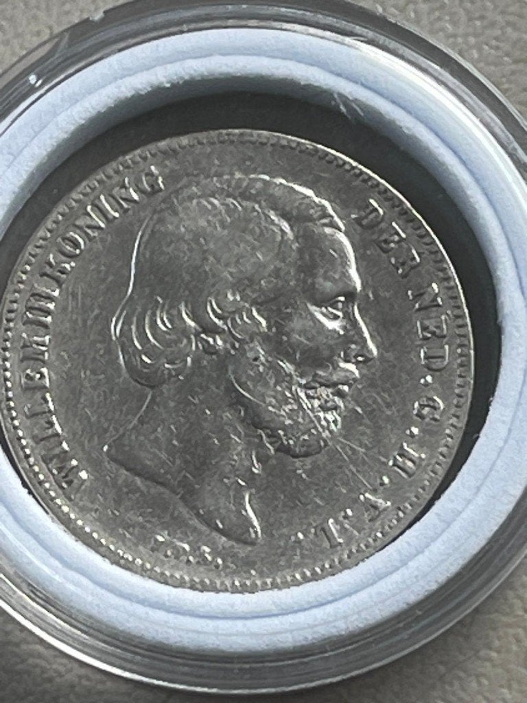 Bodemvondst 1/2 gulden 1858 Koning Willem III, Ophalen of Verzenden, Koning Willem III, ½ gulden, Losse munt