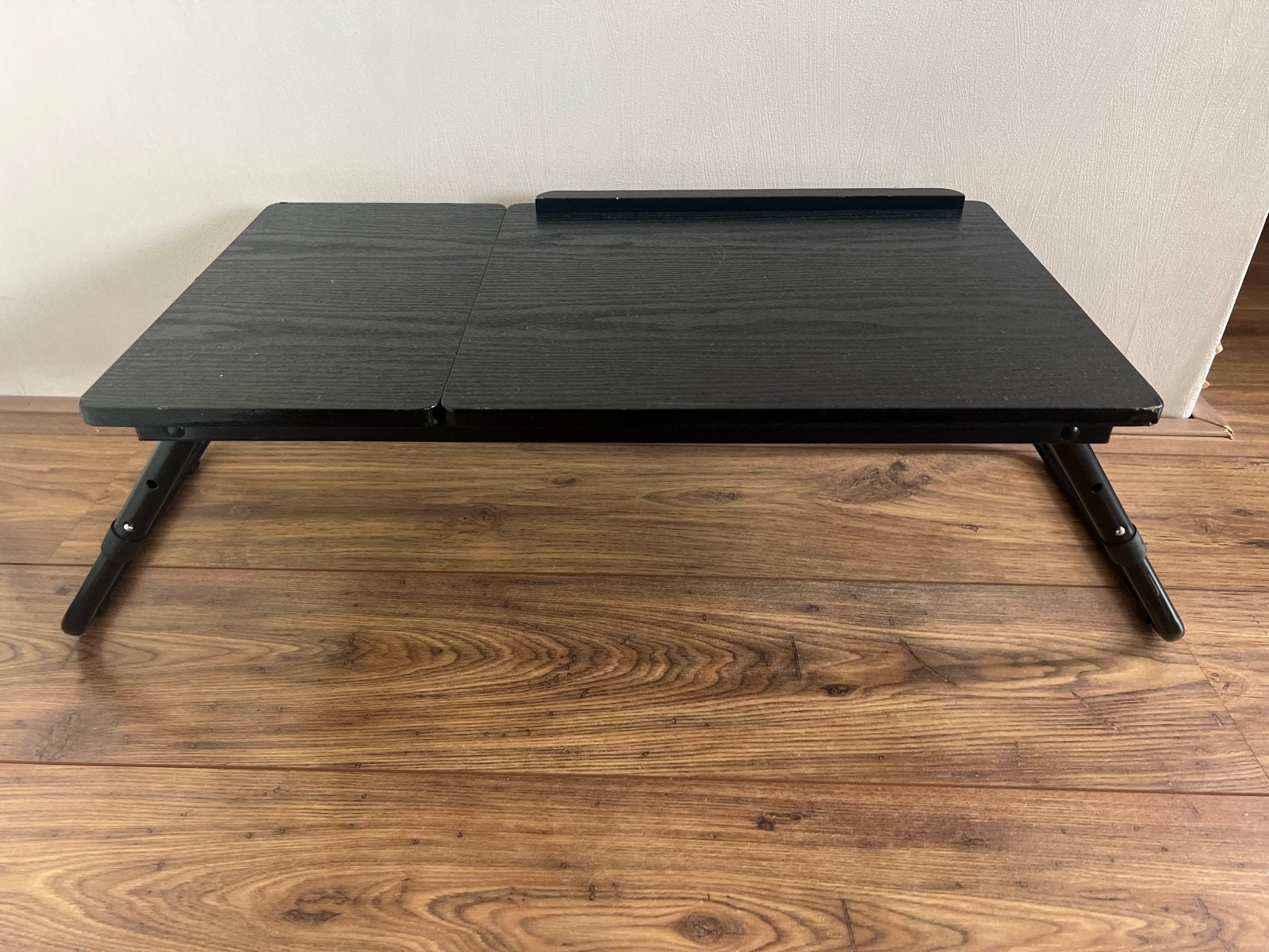 Verstelbaar Laptoptafeltje - Zwart Hout, Ophalen, Minder dan 45 cm, Gebruikt, 55 tot 75 cm