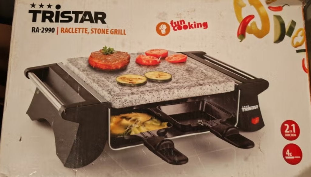 2 in 1 Gourmetstel / steengrill, Witgoed en Apparatuur, Gourmetstellen, Ophalen of Verzenden, Gebruikt, 4 t/m 7 personen