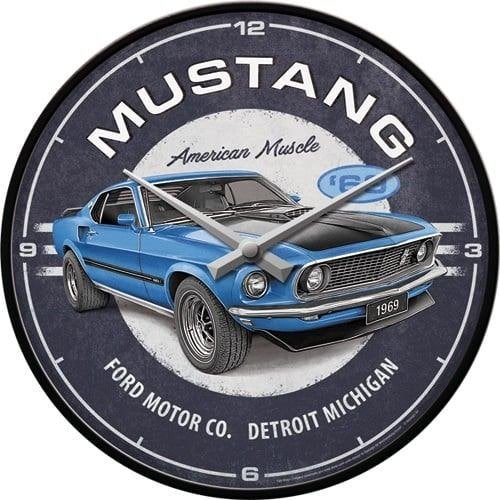 Ford Mustang Mach 1 1969 reclame klok wandklok decoratie, Ophalen of Verzenden, Nieuw, Auto's