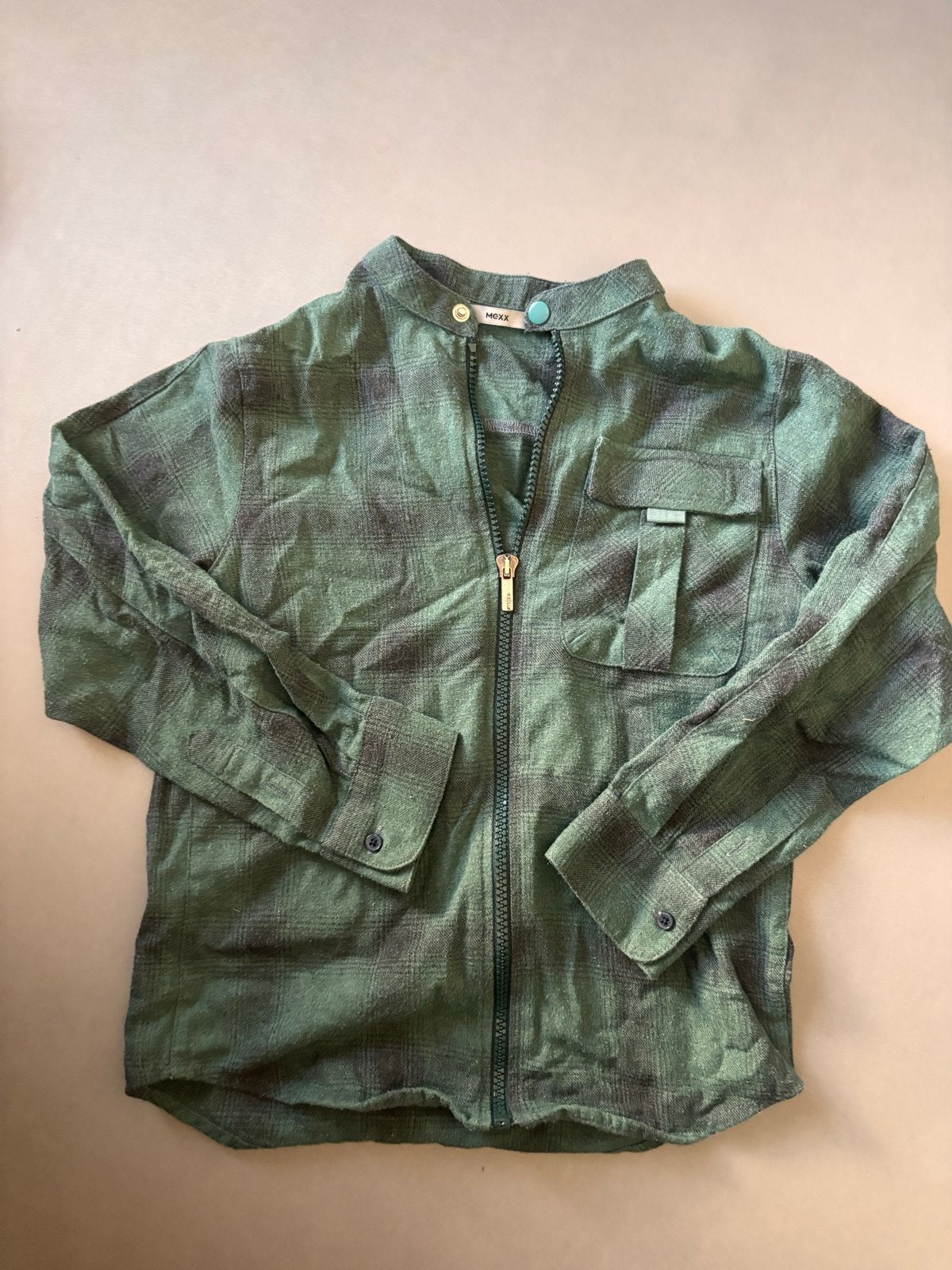 Mexx geruit overhemd met rits - maat 122/128, Kinderen en Baby's, Ophalen of Verzenden, Zo goed als nieuw, Jongen, Overhemd of Blouse