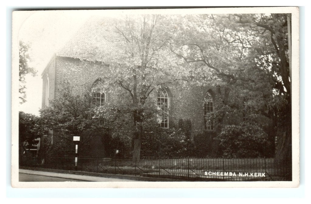 Scheemda, N. H. Kerk - Fotokaart, Ophalen of Verzenden, 1920 tot 1940, Gelopen, Groningen