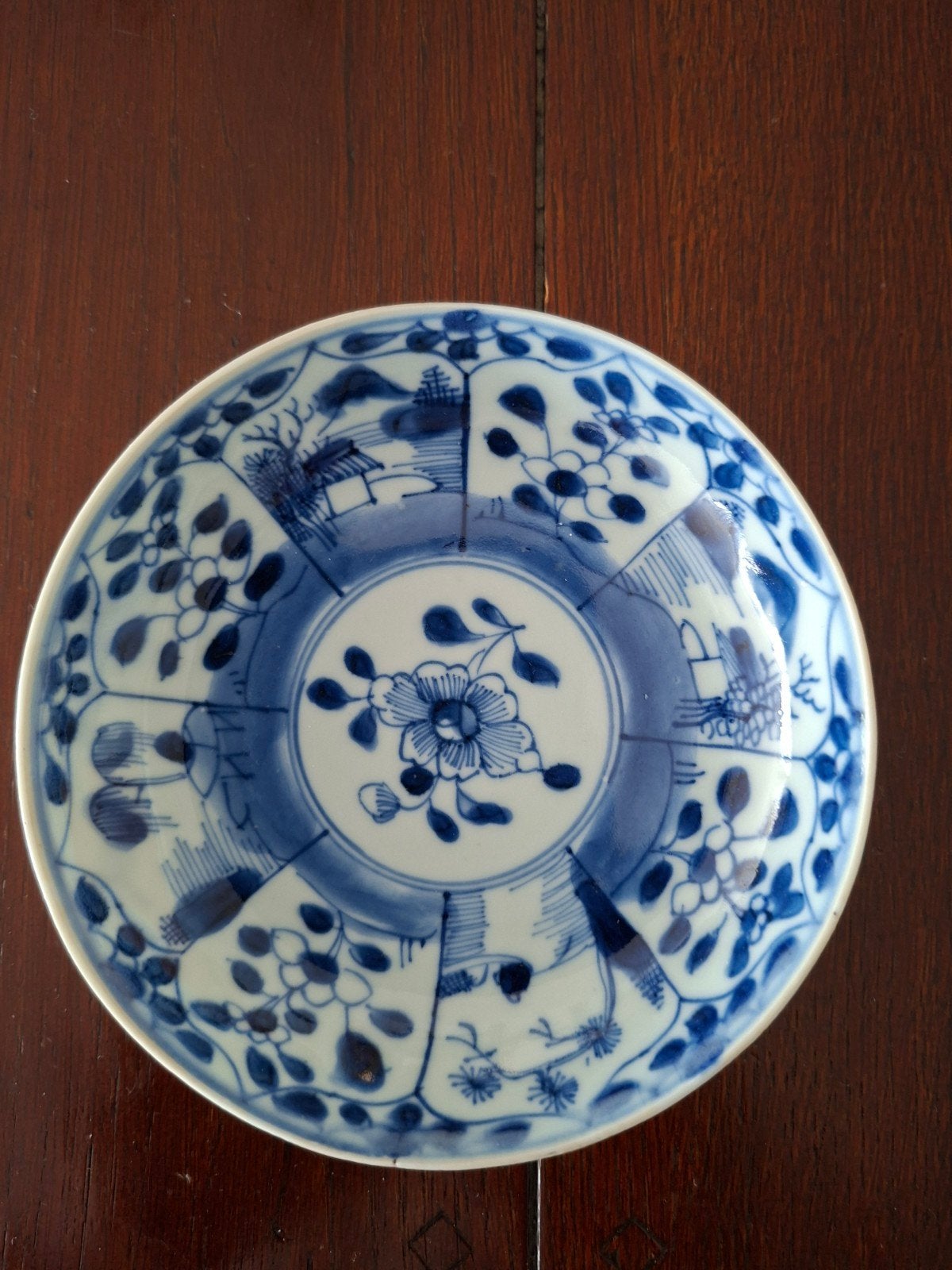 Antiek Japans Imari Porseleinen Schoteltje - Blauw-Wit, Ophalen of Verzenden