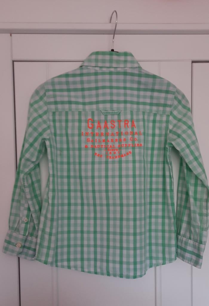 Bloes overhemd Gaastra groen wit geblokt maat 116 blouse, Ophalen, Gebruikt, Overhemd of Blouse, Gaastra