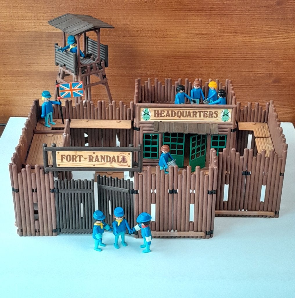 Vintage Playmobil Western Fort Randall + poppetjes - 1980, Ophalen of Verzenden, Gebruikt, Kasteel/Fort