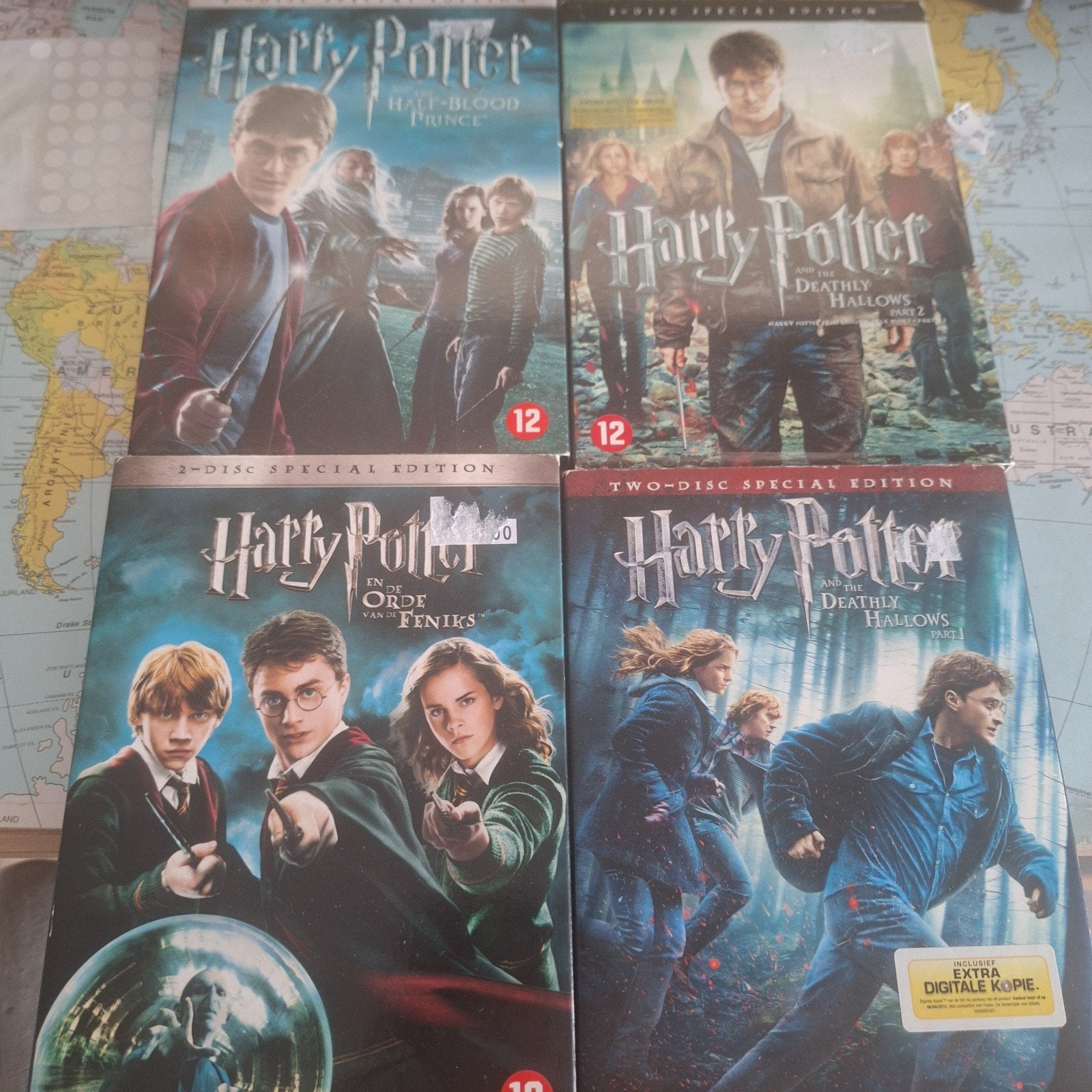 4x Harry Potter Limited Edition DVD Boxsets, Gebruikt, Bonusmateriaal, Nederlands, Ophalen of Verzenden