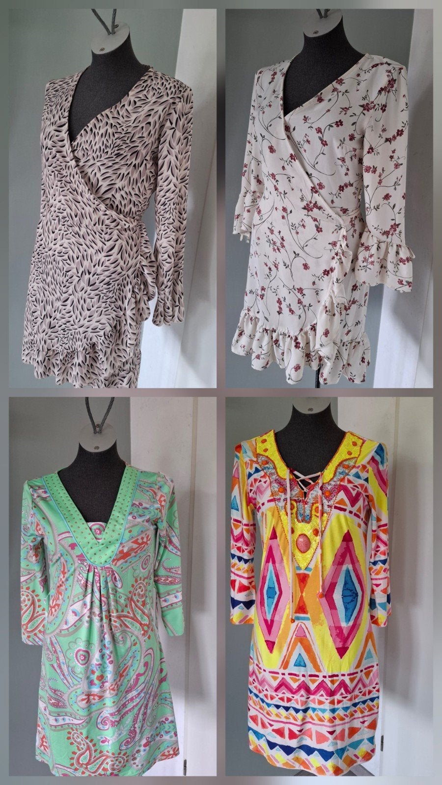 Pakket jurkjes 4 jurkjes maat xs S 34 36 izgs zomerjurk, Kleding | Dames, Ophalen of Verzenden, Gedragen, Maat 36 (S), Knielengte