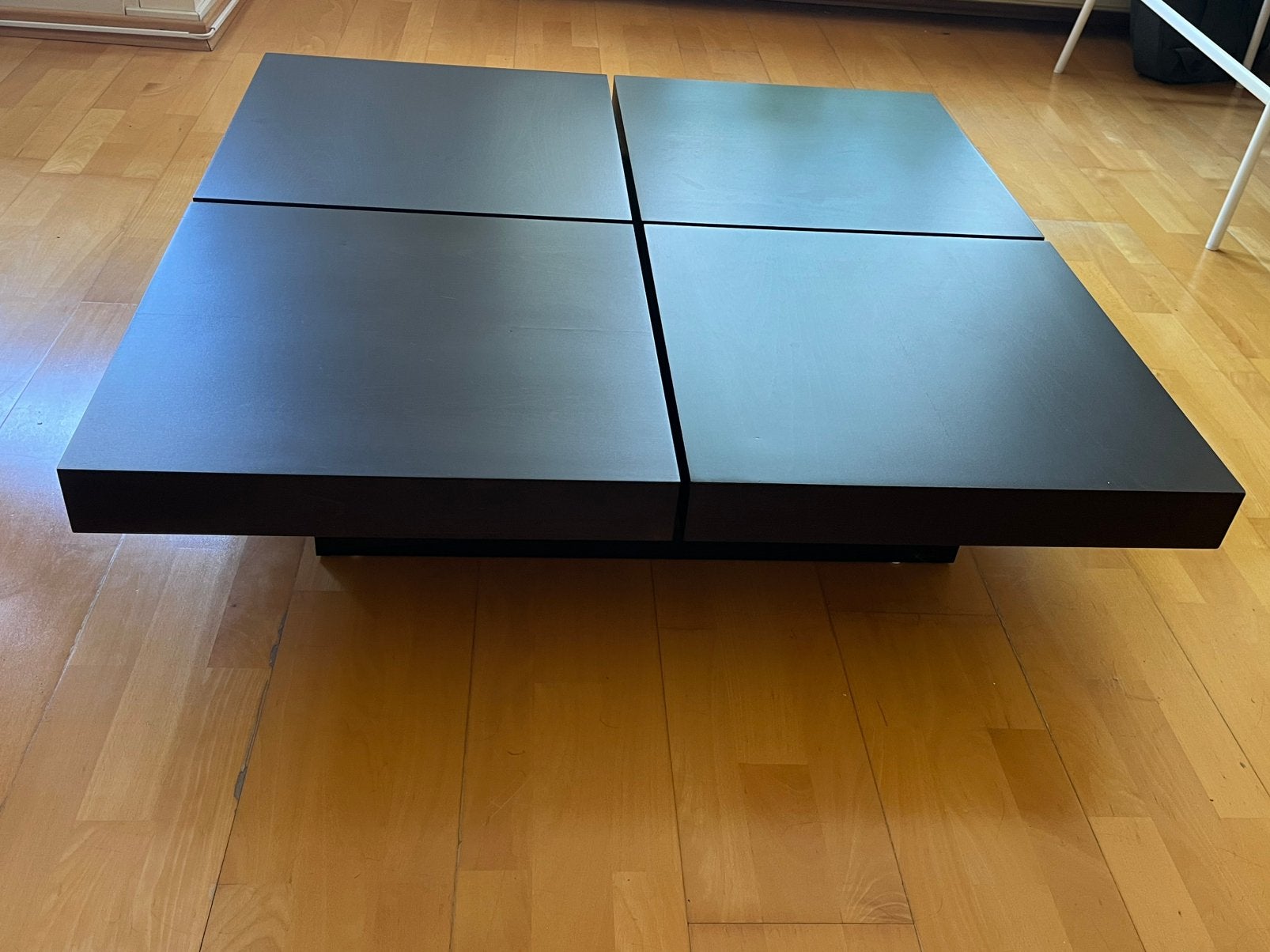 Design houten salontafel, Ophalen, Vierkant, Zo goed als nieuw, Minimalistisch