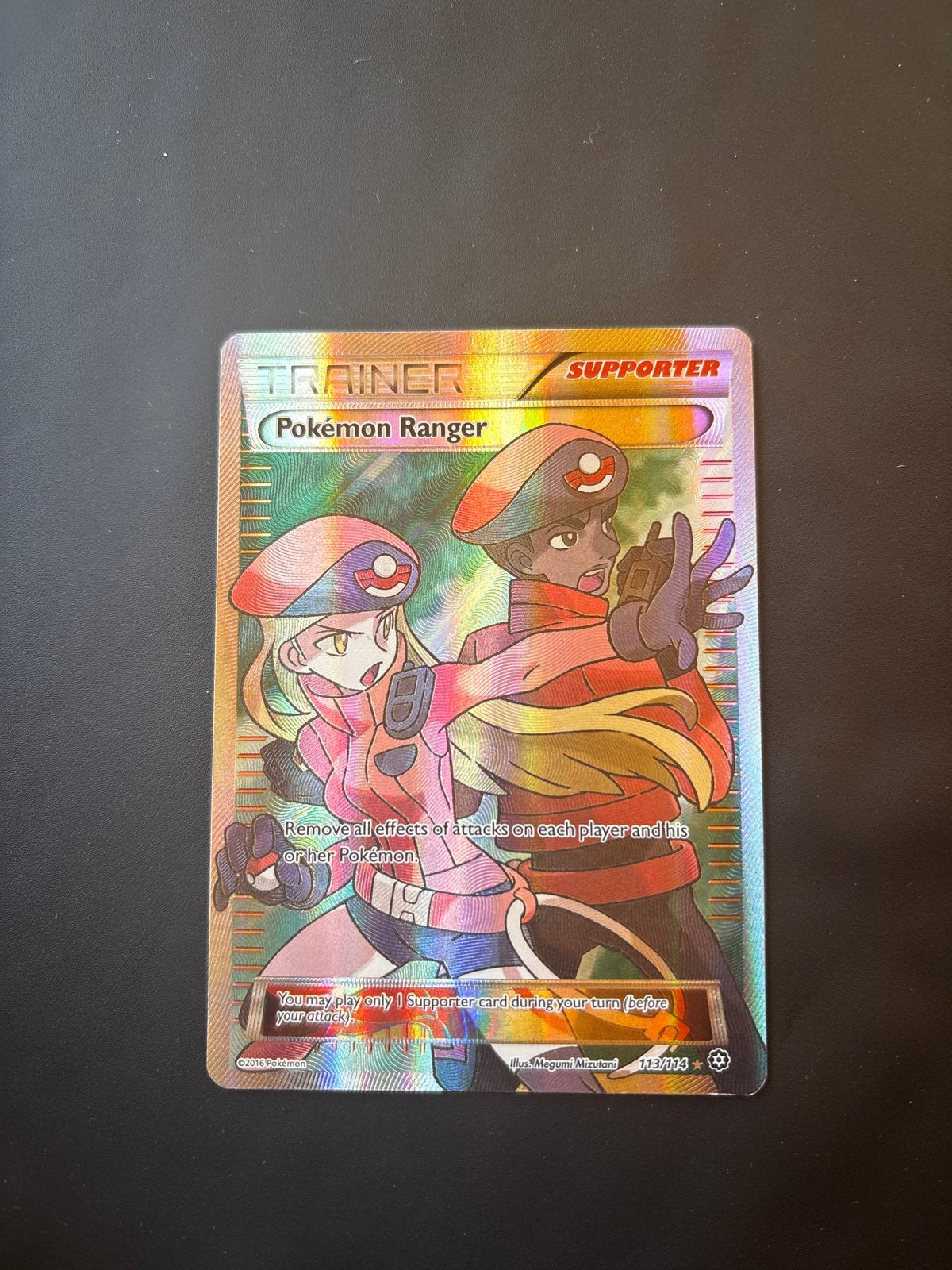 Pokémon Ranger Full Art Trainer Kaart (Foil), Hobby en Vrije tijd, Verzamelkaartspellen | Pokémon, Ophalen of Verzenden, Zo goed als nieuw