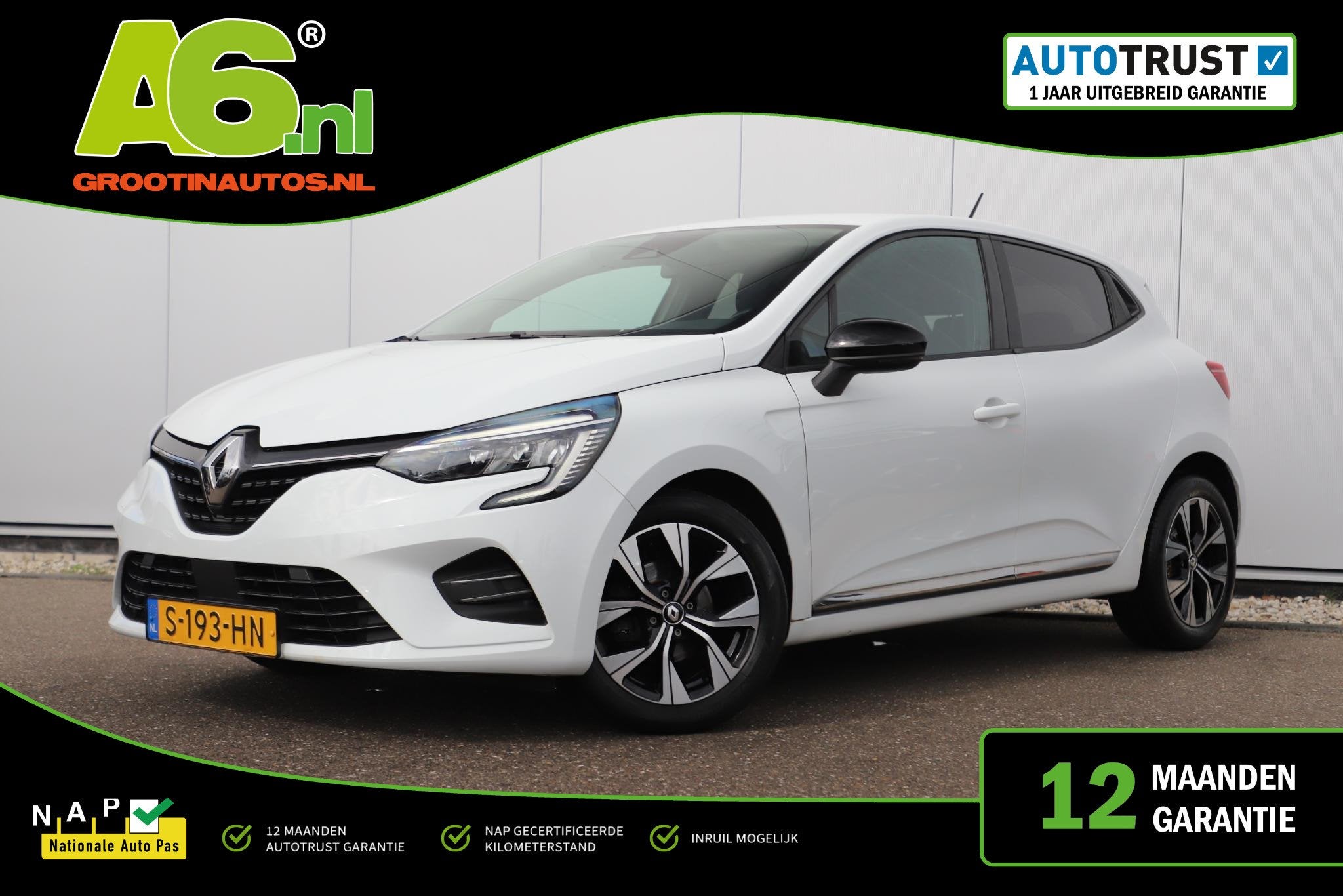 Renault Clio 1.0 TCe 90 Evolution 16 inch LMV Donkere Ramen, Auto's, Voorwielaandrijving, Gebruikt, Euro 6, 580 kg