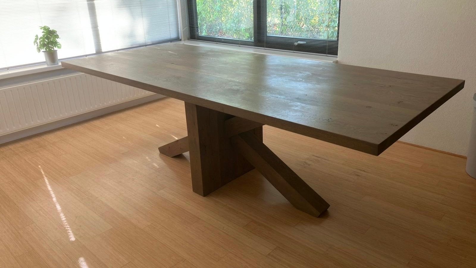 Massief Eiken Eettafel 240x100 cm, Huis en Inrichting, Tafels | Eettafels, Ophalen, Gebruikt, 100 tot 150 cm, Eikenhout