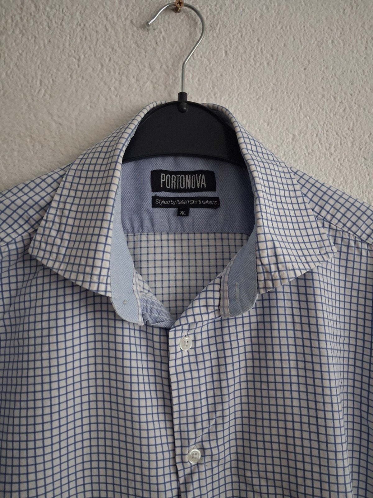 Portonova Geruit Overhemd - Maat XL, Blauw, Portonova, Ophalen of Verzenden, Zo goed als nieuw