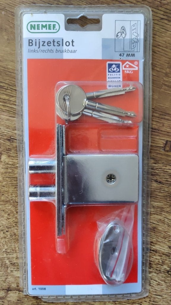 Nemef deurslot bijzetslot slot 47mm nieuw, Minder dan 80 cm, Minder dan 200 cm, Nieuw, Ophalen of Verzenden